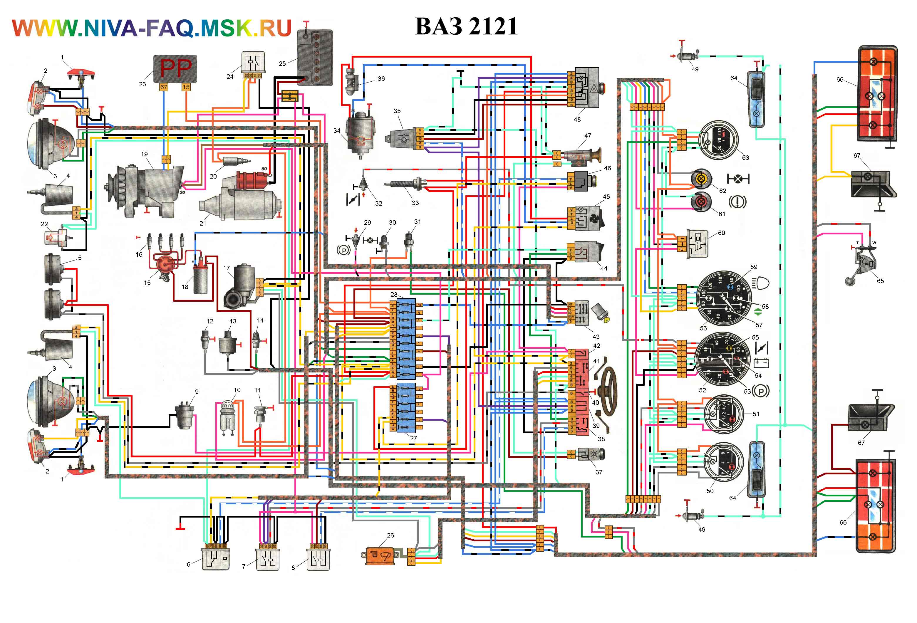 Электросхема ваз 2131