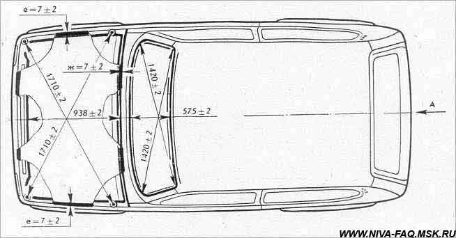 Кузов ВАЗ-2121. Вид сверху
